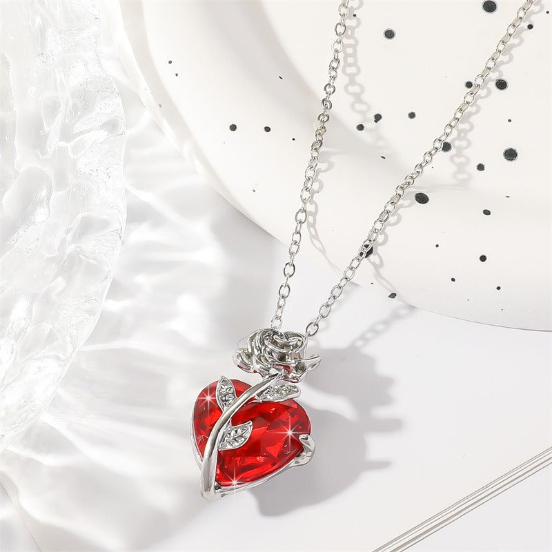 Wholesale Halloween Rose Gothic Dark Style Heart Shaped Necklaces ACC-NE-HaoYun001
