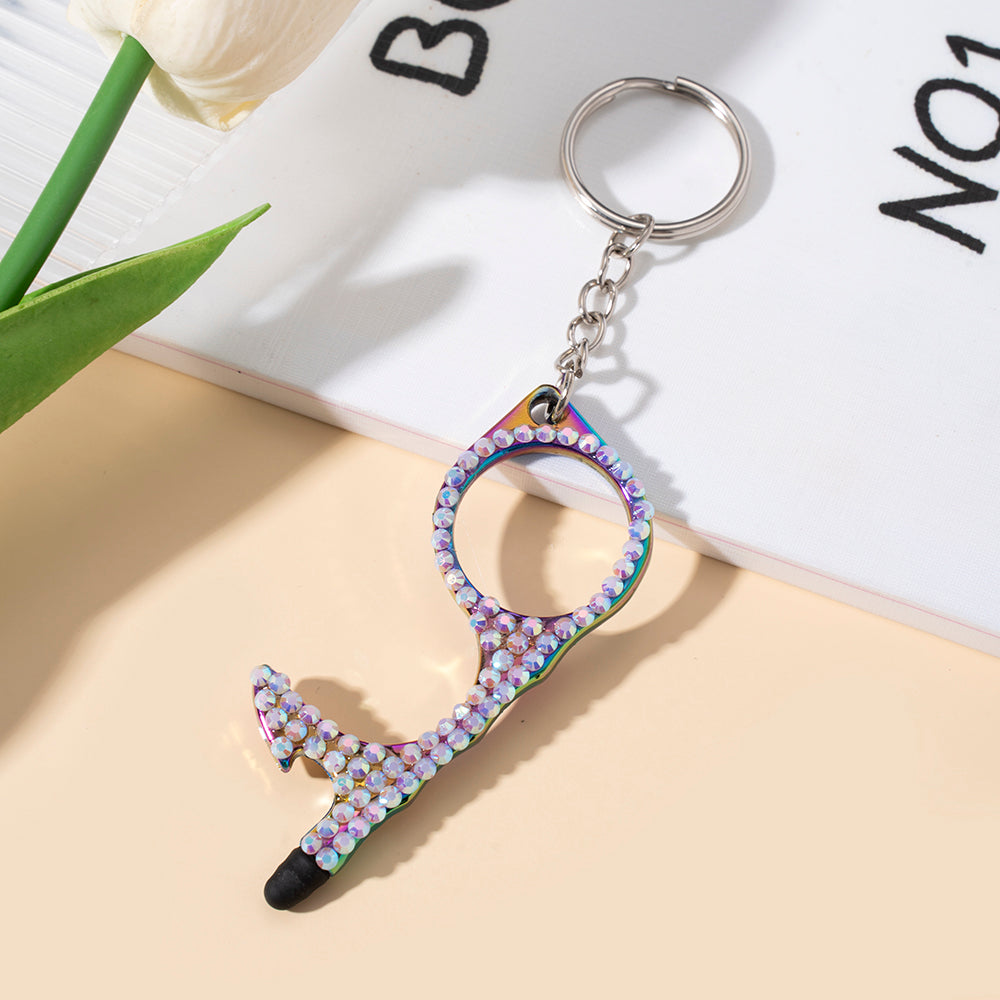Wholesale Multifunctional Double-Sided Diamond Door Opener Portable Keychain ACCVIP-KC-ZhiYa014