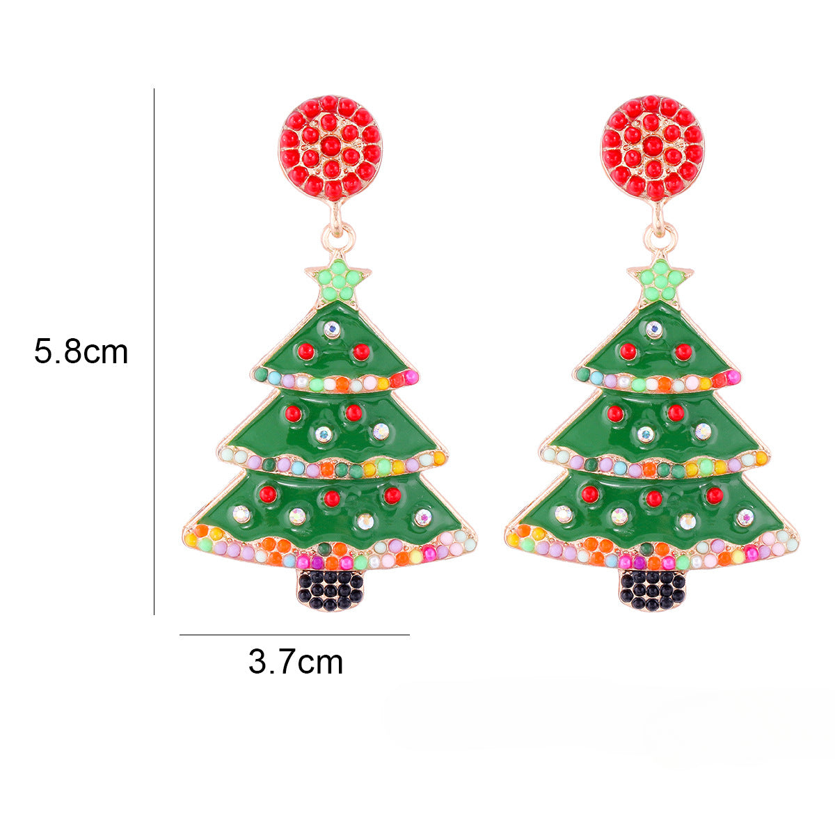 Wholesale Christmas Cartoon Christmas Tree Oil Drop Earrings ACC-ES-JuJia011