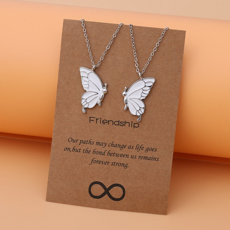 Wholesale Alloy Oil Drip Butterfly Necklace Clavicle Chain ACC-NE-zhiyu006