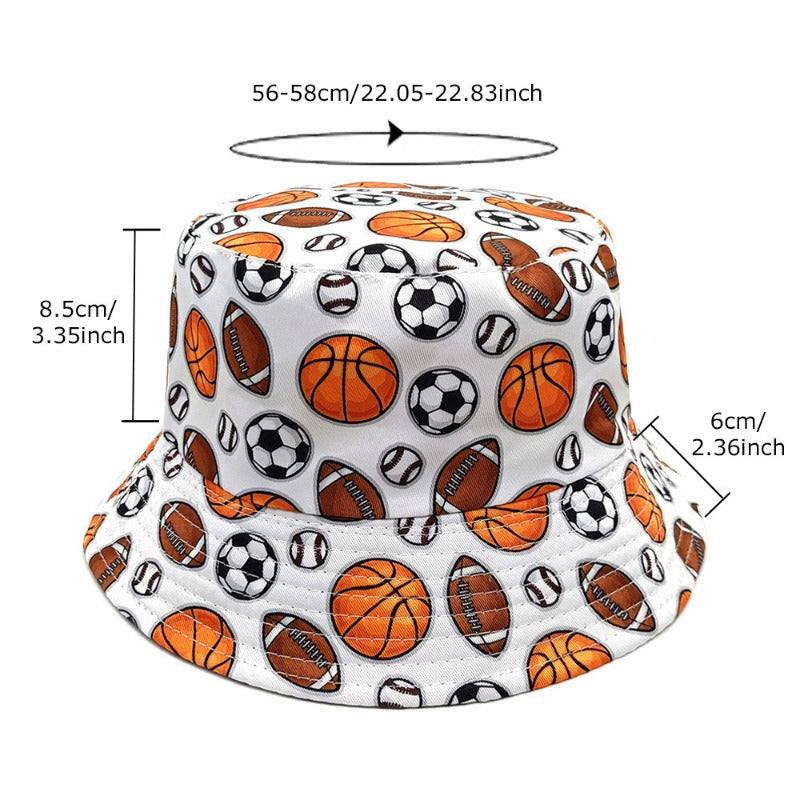 Wholesale Football Basketball Pattern Print Bucket Hat ACC-HT-ShunMa012