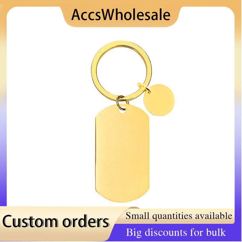 Custom Keychain with Laser Engraved Text or Logo - Multi-color Small Round Metal Keychain