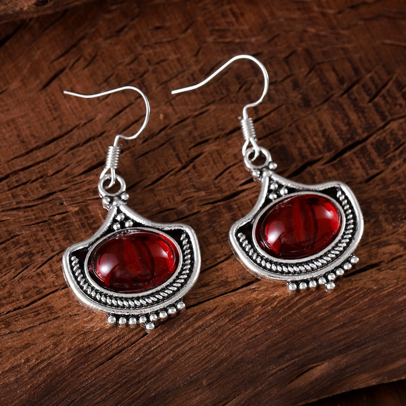 Wholesale Vintage Western Ruby Earrings ACC-ES-zhiyu003