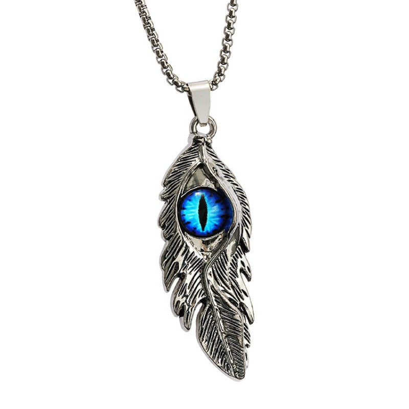 Wholesale Feather Evil Eye Necklace ACC-NE-Yuj003