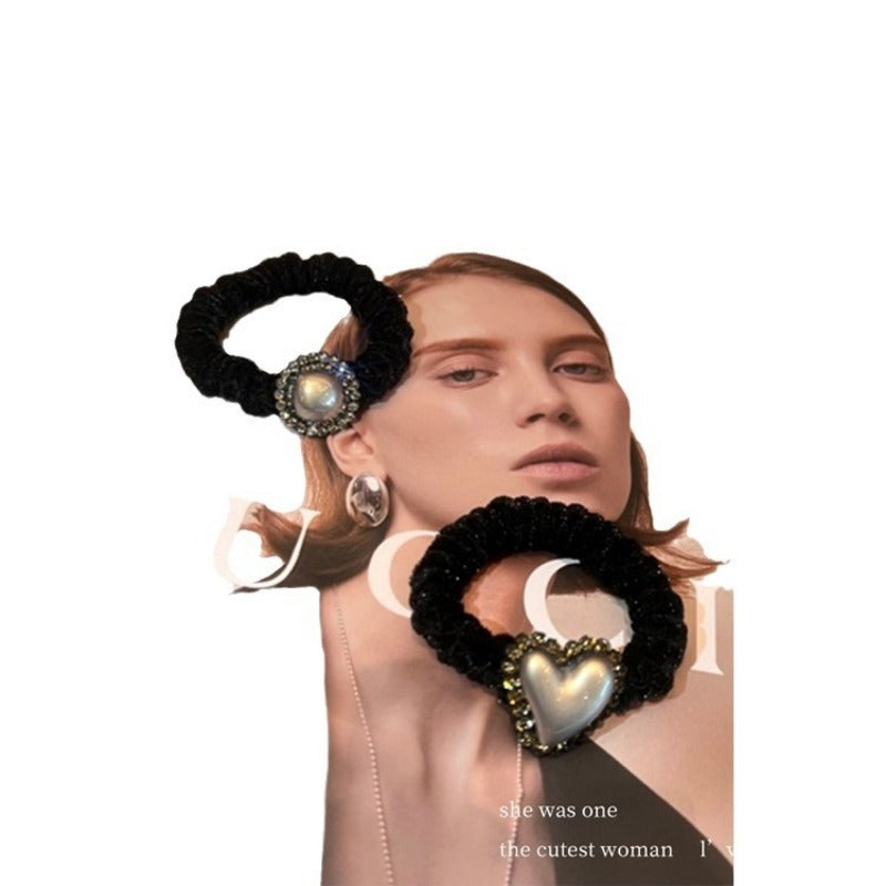 Wholesale Light Luxury Red Velvet Hair Scrunchies ACC-HS-Yint001