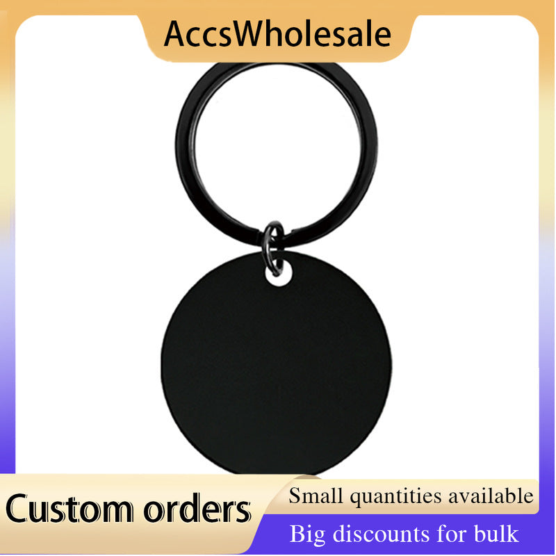 Custom Keychains with Laser Engraved Text or Logo - Multicolor Medal Metal Keychains