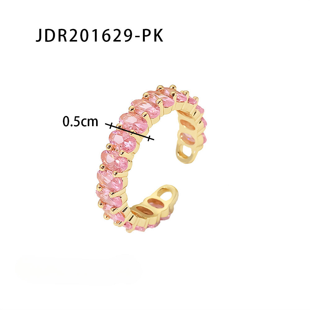 Wholesale 18K Gold Plated Stainless Steel Zircon Rings ACC-RS-WanX010