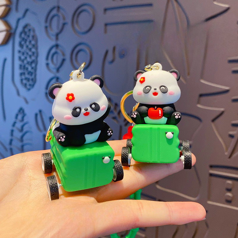 Wholesale Cute Cartoon Luggage Panda PVC Keychains ACC-KC-ErLu022