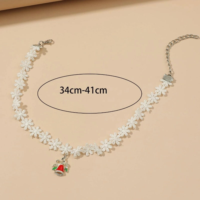 Wholesale Flower Christmas Bell Oil Drop Color Necklace ACC-NE-TuCai003