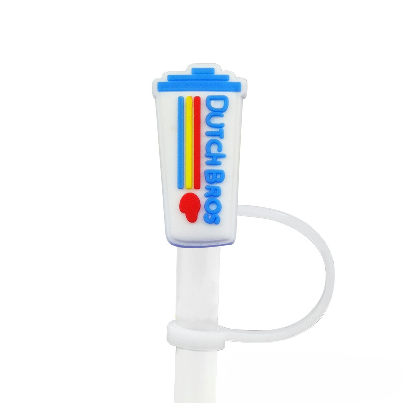 Wholesale 10PCS 7-8mm PVC Cute Cartoon Straw Tube Cap