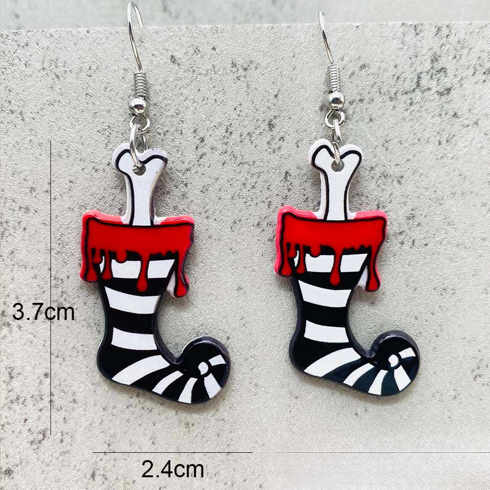 Wholesale Christmas Snowflake Elk Bell Christmas Dwarf Acrylic Earrings ACC-ES-ChenY085