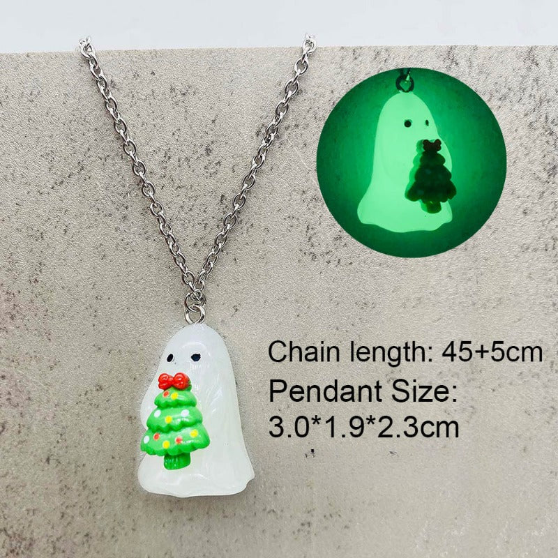 Wholesale New Christmas 3D Stereo Luminous Ghost Christmas Tree Earrings ACC-ES-ChenY103