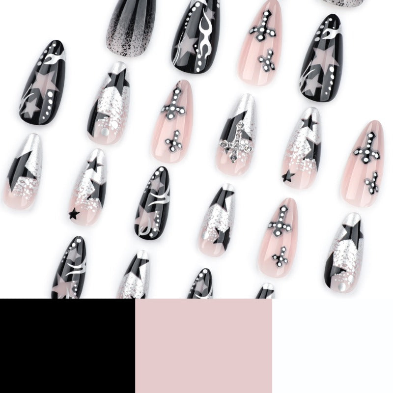 Wholesale 24 Pieces/box Star Cross Nails Kits Nail Stickers ACC-NS-LeFan136