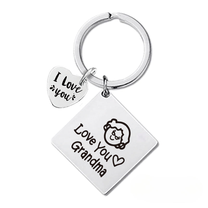 Wholesale Mother's Day Gift Metal Square Keychain ACC-KC-Ganggu006