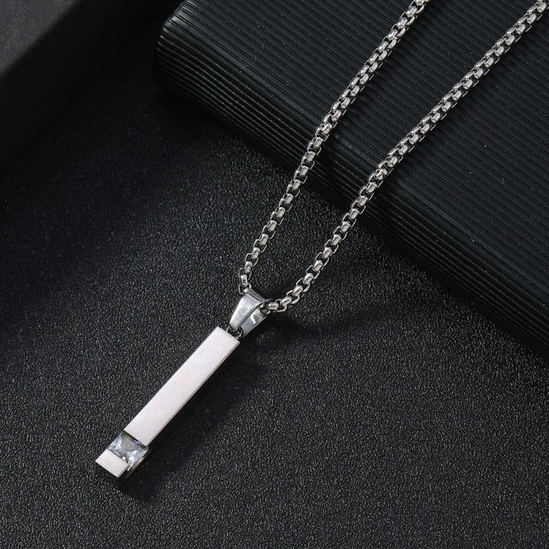 Wholesale Square Diamond Pendant Zircon Stainless Steel Necklaces ACC-NE-WangG002