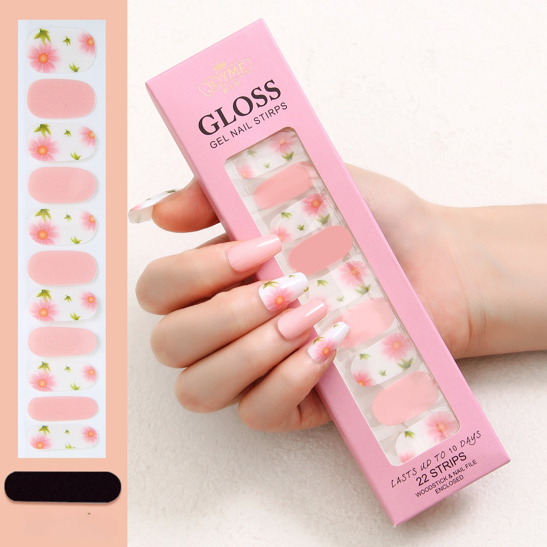 Wholesale Nail Stickers Waterproof, Baking Free, Solid Color Nail Stickers 22 Stickers ACC-NS-XKQ003