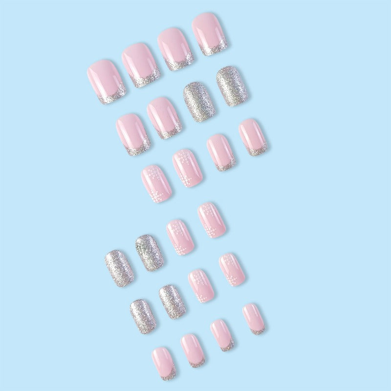 Wholesale 24 Pieces/box Christmas Flashing Snowflake Nails Kits Nail Stickers ACC-NS-QXJ012