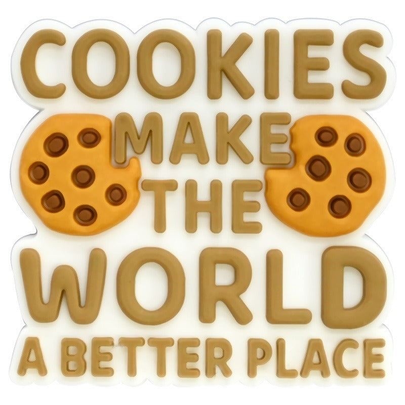 Wholesale Random 100pcs Cookies Series PVC Soft Rubber Shoe Buckle Decoration  ACC-SC-RYY083