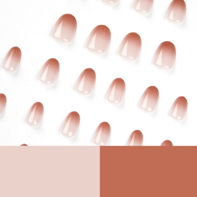 Wholesale 24 Pieces/box Pink Solid Color Press-on Nails Kits Nail Stickers ACC-NS-LeFan167