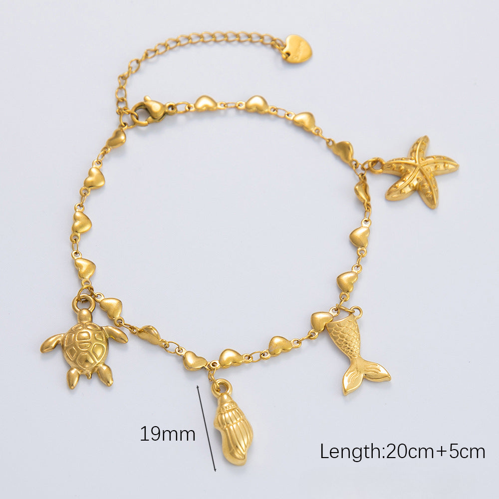 Wholesale Stainless Steel Bracelet Electroplated 18K Gold Anklets Bracelet ACC-AS-YuHui001