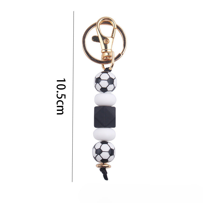 Wholesale Basketball Football Soccer Silicone Beaded Lanyard Keychain ACC-KC-GuangTian064