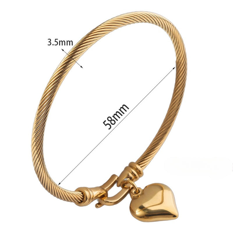 Wholesale Titanium Steel Heart Bracelet ACC-BT-Ruif012