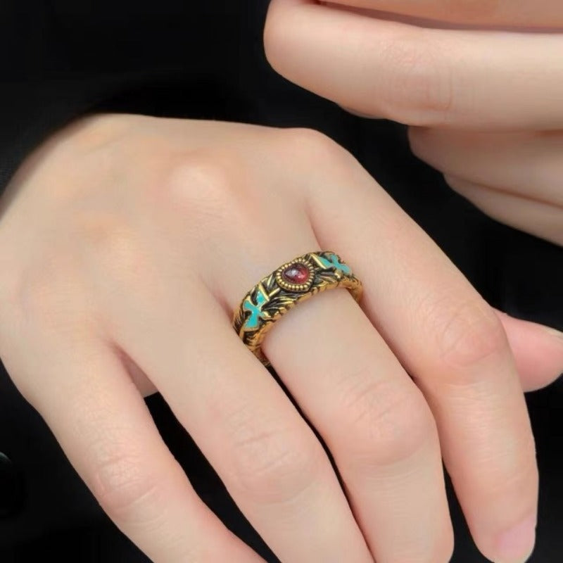 Wholesale Vintage Bird Holding Old Love Flying Goose Open Ring ACC-RS-LanHe003