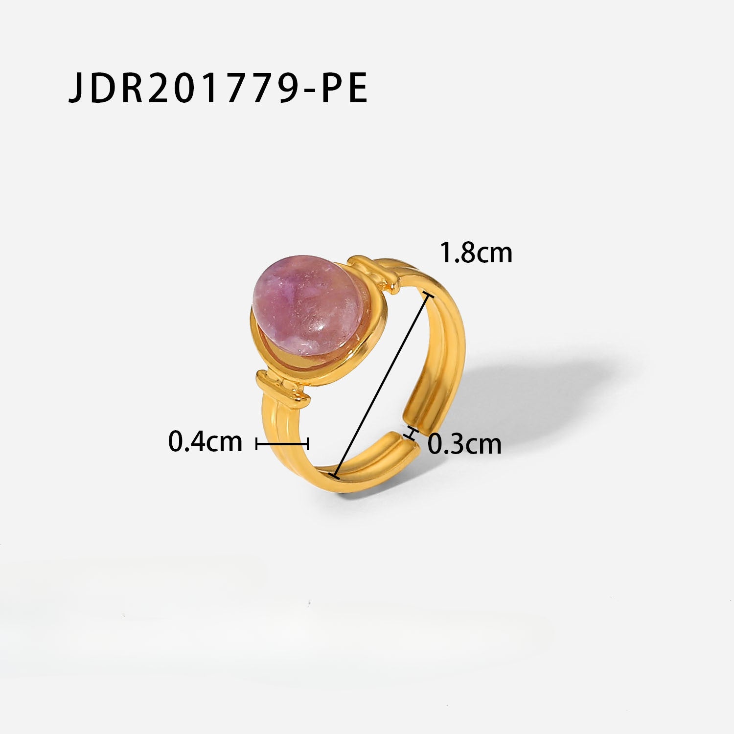 Wholesale Vintage Oil Drop 18k Stainless Steel Open Rings ACC-RS-WanX005