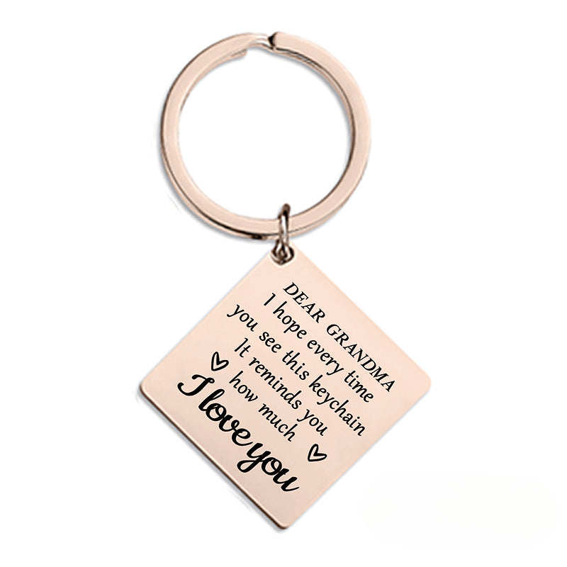Wholesale Mother's Day Gift Metal Square Keychain ACC-KC-Ganggu008