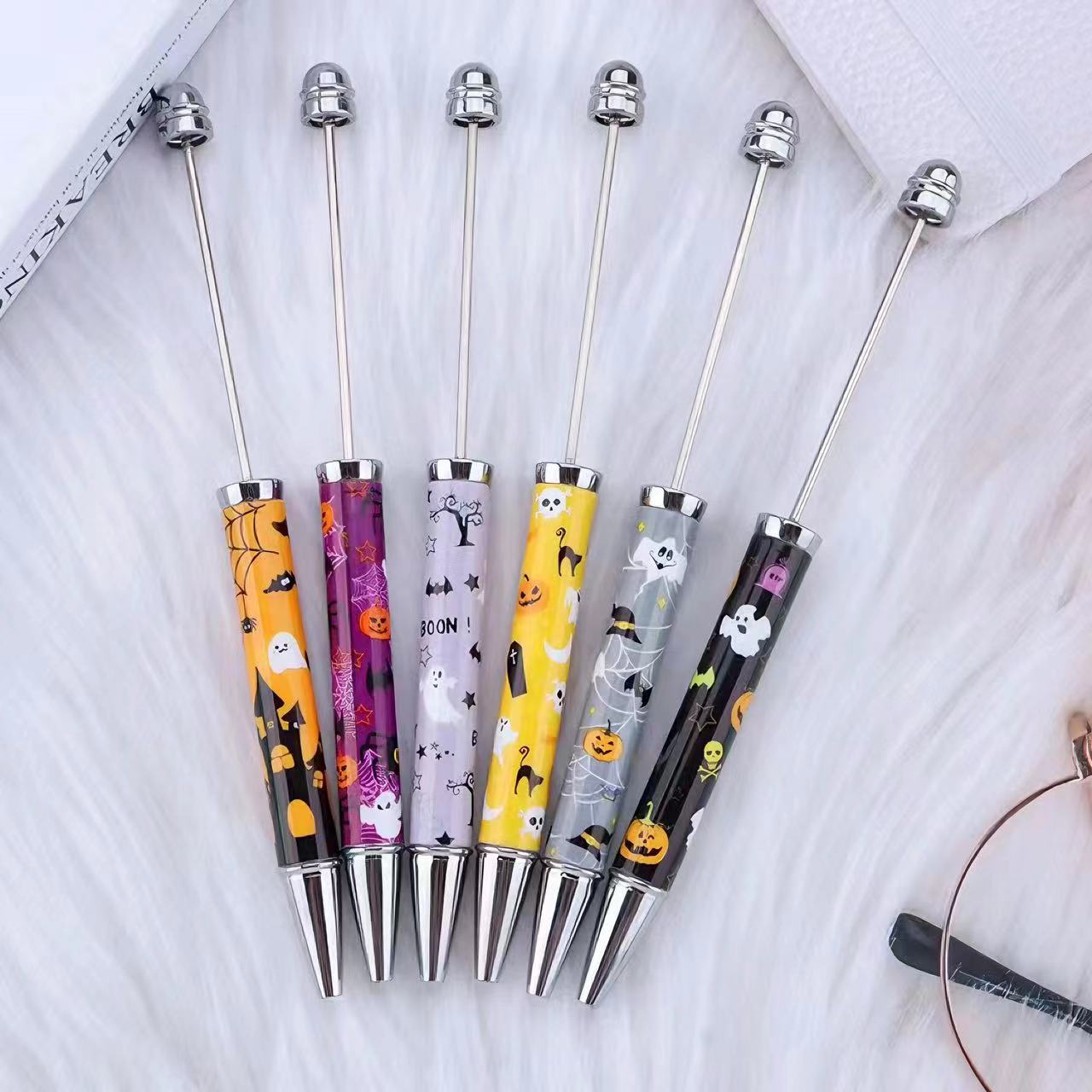 Wholesale Beadable Pens Halloween Printed Cartoon Sticker DIY Bead Pen ACC-PN-CY010