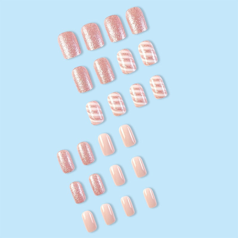 Wholesale 24 Pieces/box Christmas glitter colorful twill Nails Kits Nail Stickers ACC-NS-QXJ013