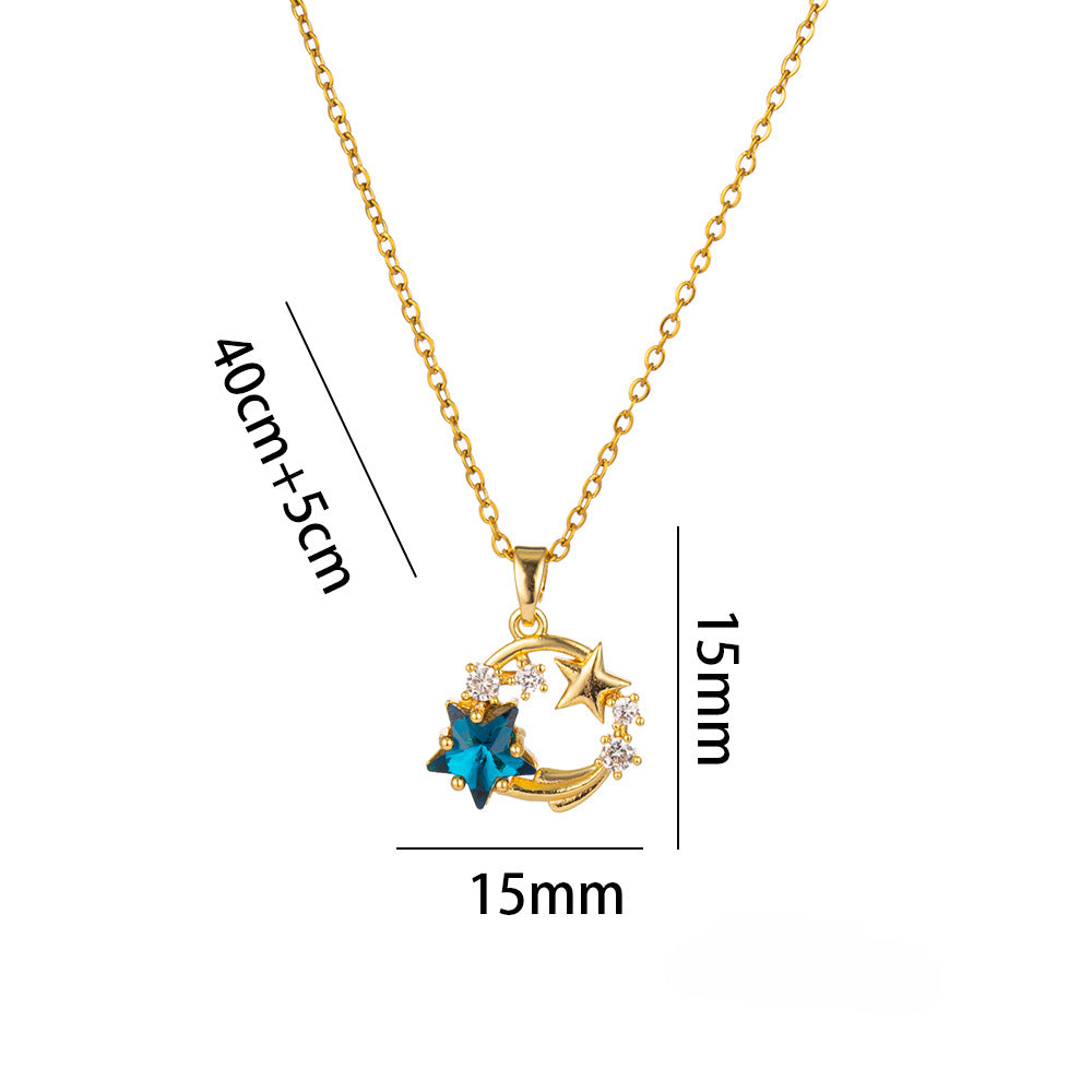 Wholesale Titanium Steel Necklace Planet Starry Sky Necklaces Clavicle Chain ACC-NE-Kucai002