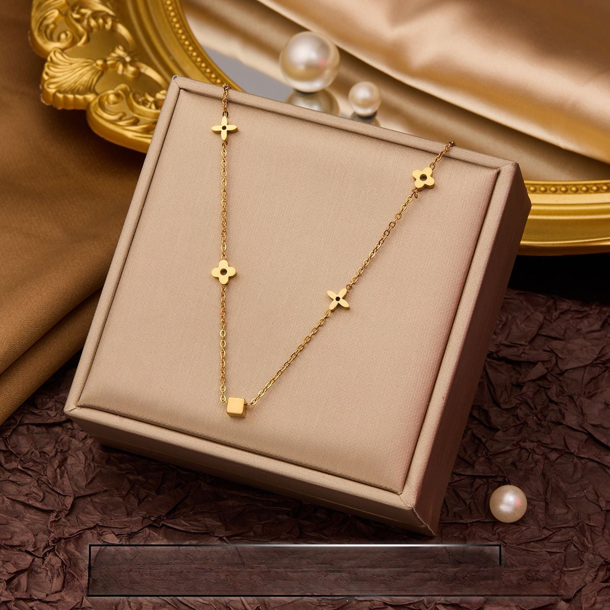 Wholesale Bow Heart Starfish Fashion Light Luxury Necklaces Titanium Steel Necklace ACC-NE-XuHao006