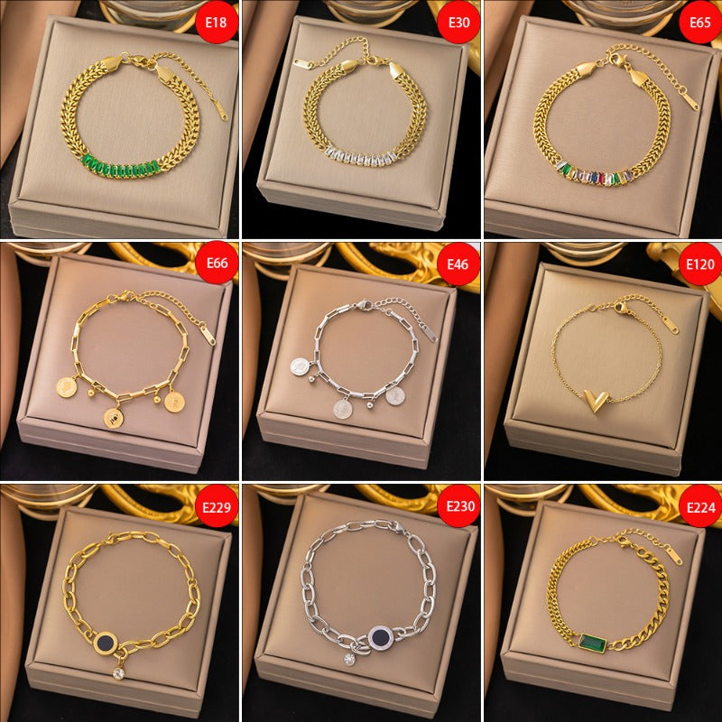 Wholesale Multi-layer Stainless Steel Round Beads Love Heart Titanium Steel Bracelet ACC-BT-Qinji004