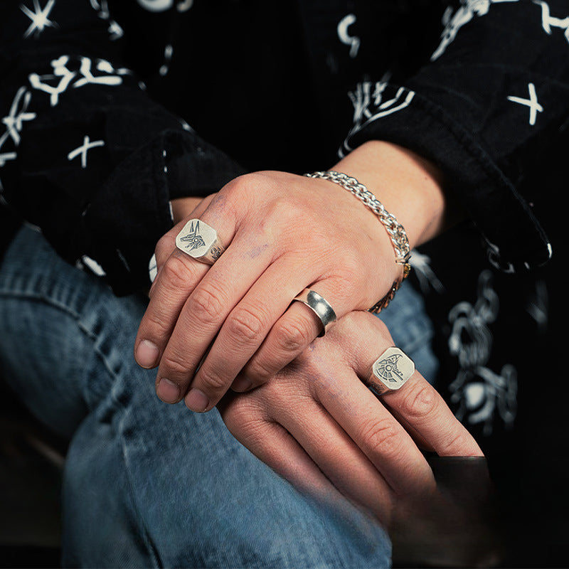 Wholesale Thai Silver Eye of Horus Open Rings ACC-RS-Yudie011