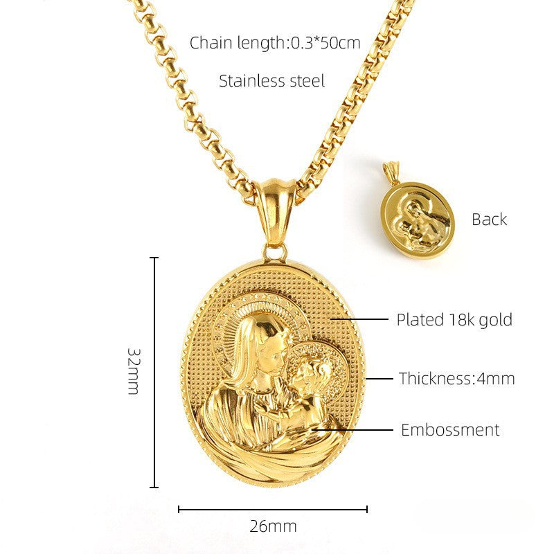 Wholesale Vintage Stainless Steel Necklace Cross Pendant ACC-NE-Zhongy006