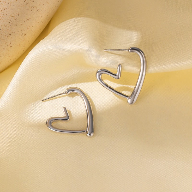 Wholesale Stainless Steel Heart Earrings ACC-ES-QiYun004