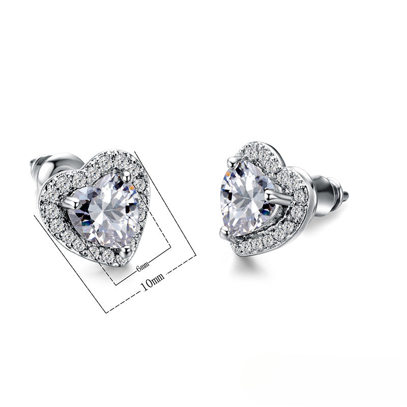 Wholesale Exquisite and Cute Earrings Set with Heart-shaped Zircon Earrings ACC-ES-Caos036