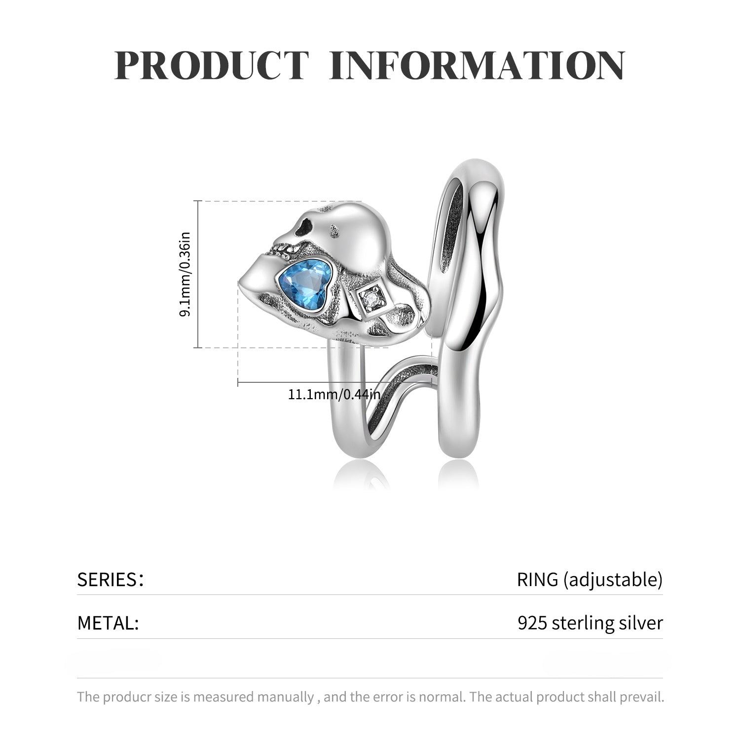 Wholesale Skull Face Ring S925 Sterling Silver Open Rings ACC-RS-MC018