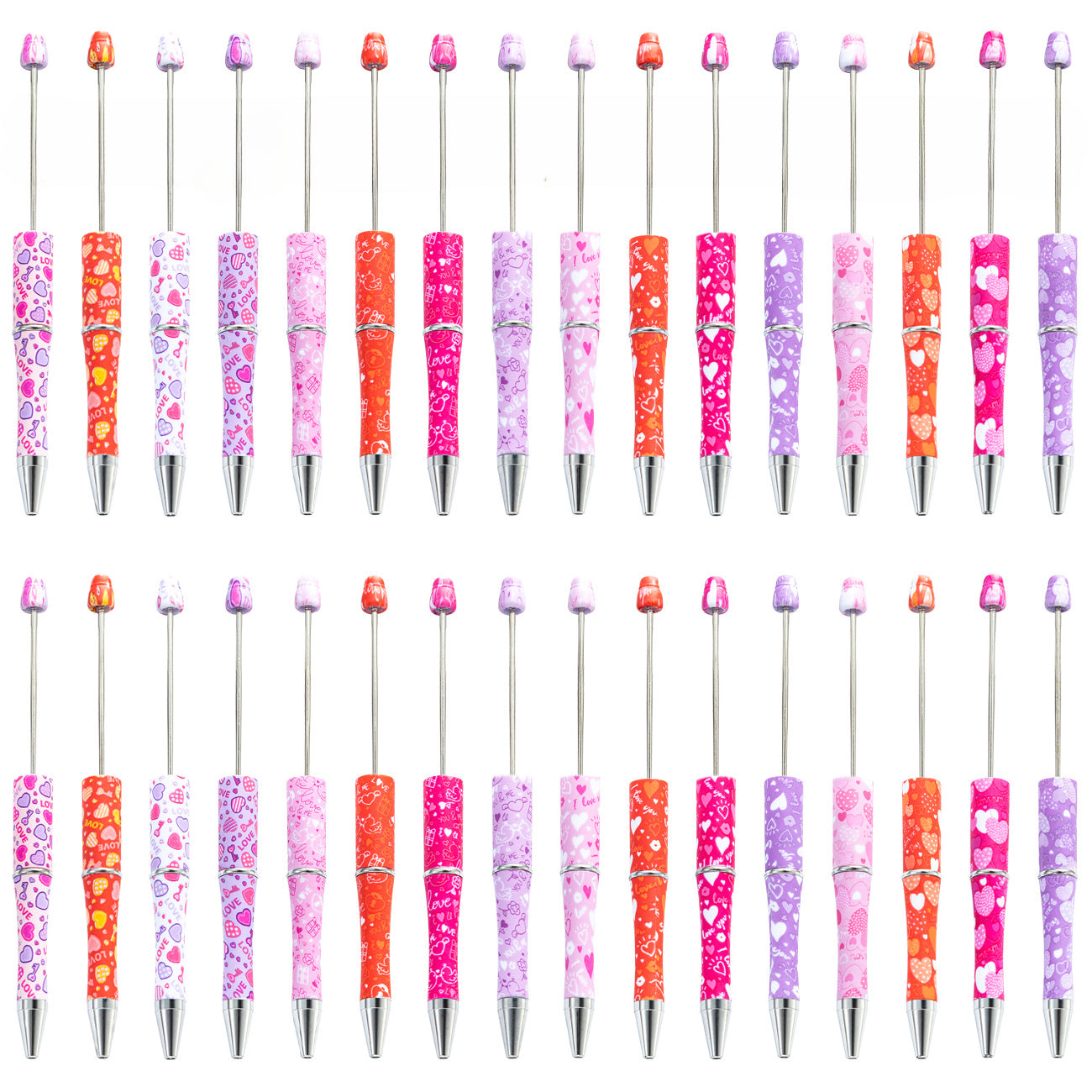 Wholesale Beadable Pens Valentine's Day Plastic DIY Beaded Pens