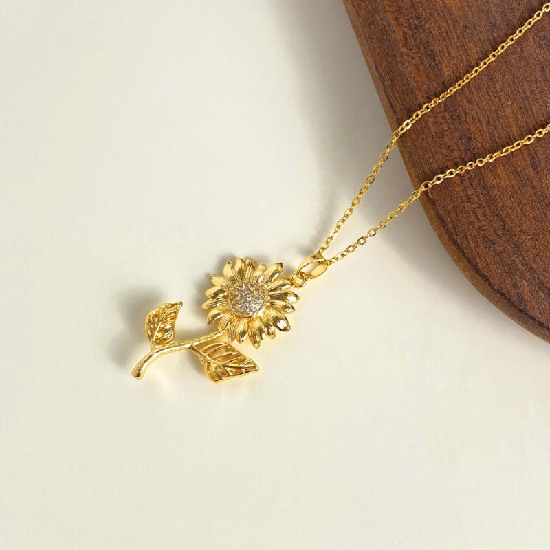 Wholesale Titanium Steel Van Gogh Sunflower Necklace ACC-NE-YuXun004