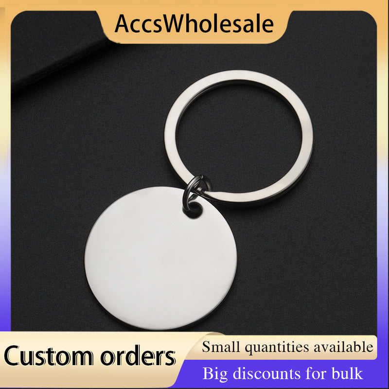 Custom Keychains with Laser Engraved Text or Logo - Multicolor Medal Metal Keychains