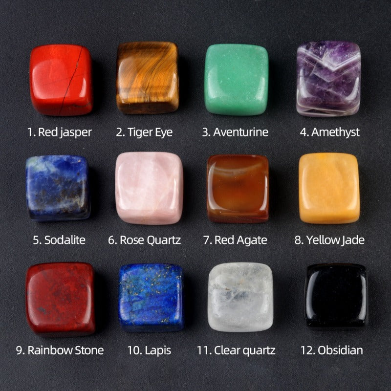 Wholesale No Hole 16mm Cube Colorful Crystal Stone Pendant ACC-PT-KeSuo002