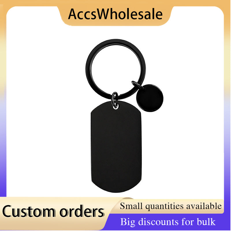 Custom Keychain with Laser Engraved Text or Logo - Multi-color Small Round Metal Keychain