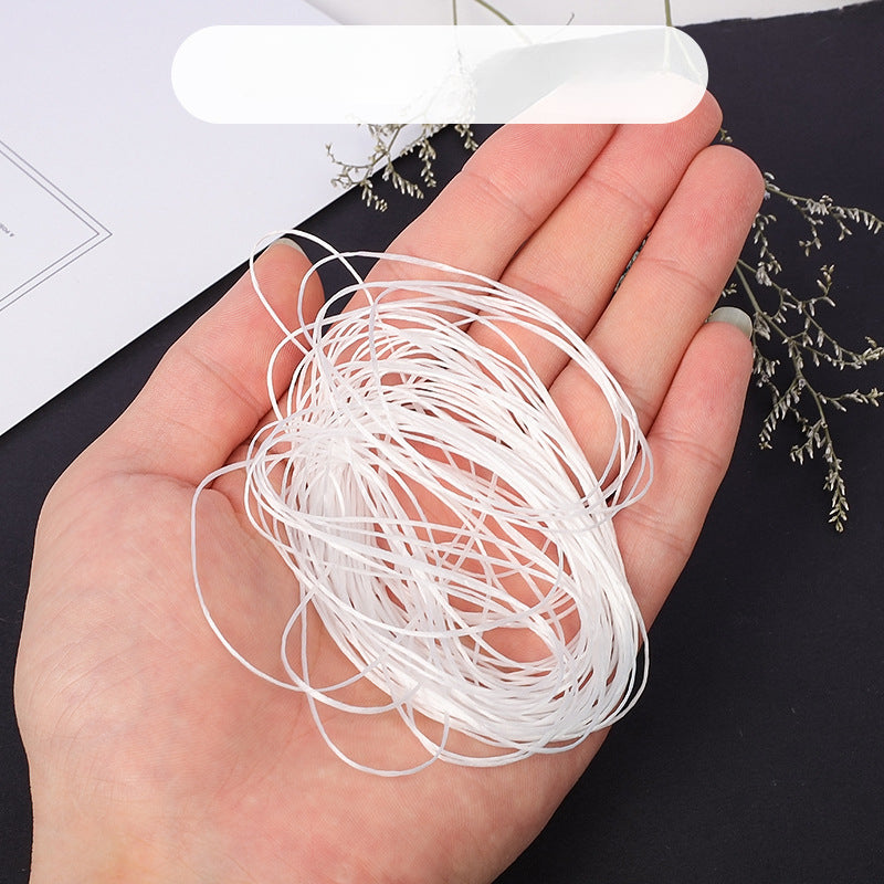 Wholesale 100pcs White Elastic Beaded Rope Handmade Beaded Elastic Jewelry Line Diy Accessories ACC-KC-NanT001