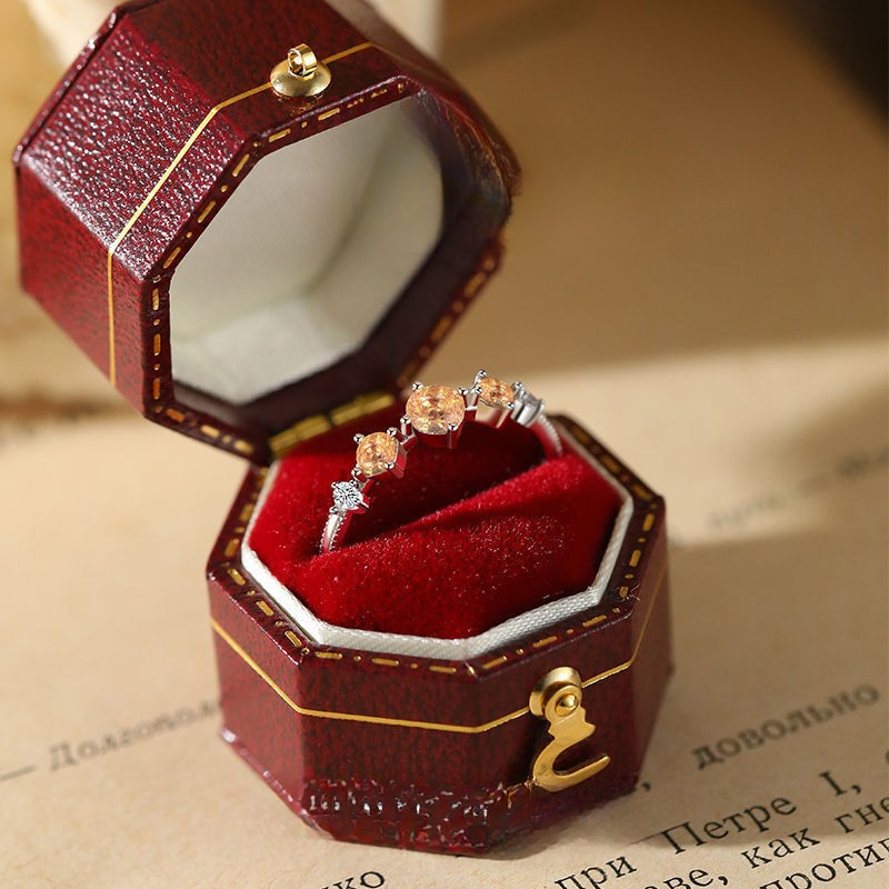 Wholesale Orange Garnet Ring Vintage Adjustable Rings ACC-RS-ZuoYou001