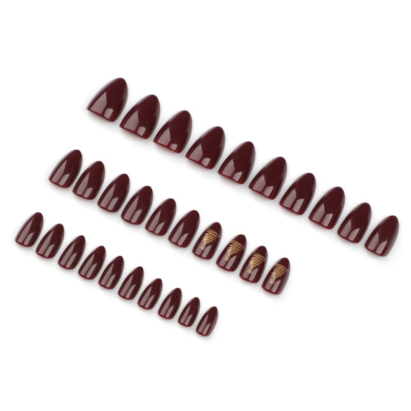 Wholesale 24 Pieces/box Christmas Tree Red Nails Kits Nail Stickers ACC-NS-LeFan170