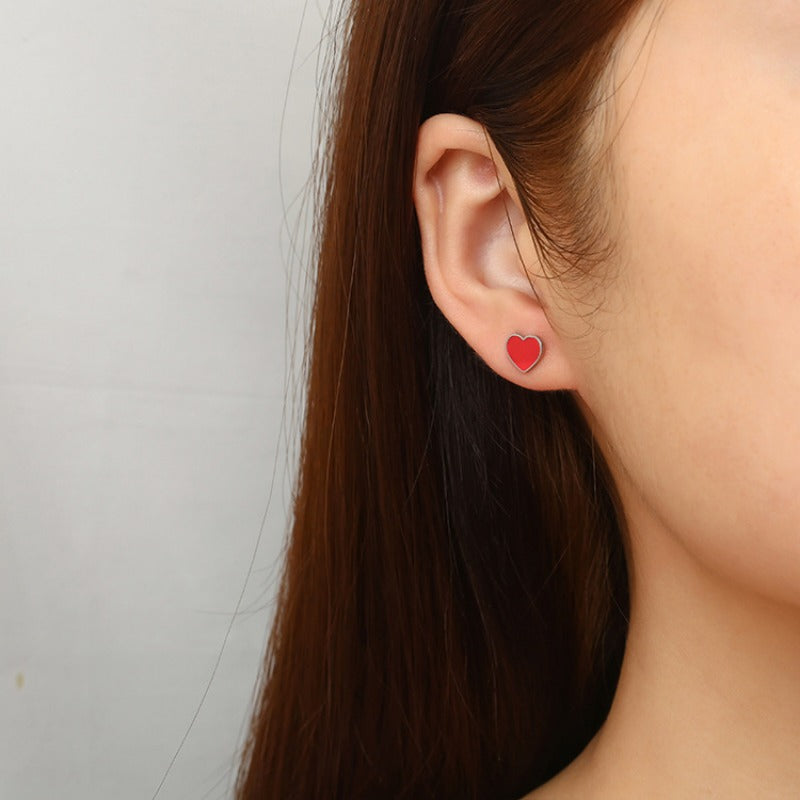 Wholesale Colorful Candy Series Stainless Steel Heart Earrings ACC-ES-MuShan060