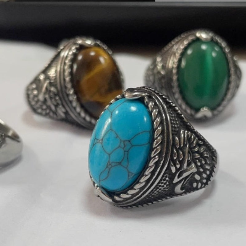 Wholesale Eagle Gemstone Stainless Steel Ring ACC-RS-Moer011