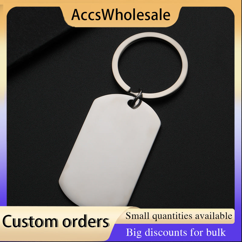 Custom Keychain with Laser Engraved Text or Logo - Multi-color Metal Keychain with Hanging Tags